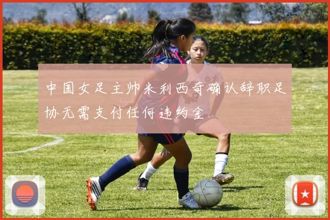 中国女足主帅米利西奇确认辞职足协无需支付任何违约金